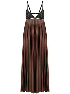 Christopher Kane плиссированное платье миди с кружевным лифом