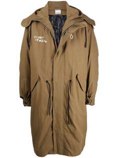 Marcelo Burlon County of Milan TEMPERA SCRIPT COTTON PARKA ARMY WHITE