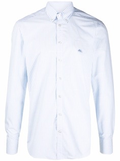 ETRO рубашка в тонкую полоску с вышитым логотипом