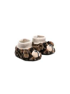 Fendi Kids пинетки Teddy Bear с логотипом FF