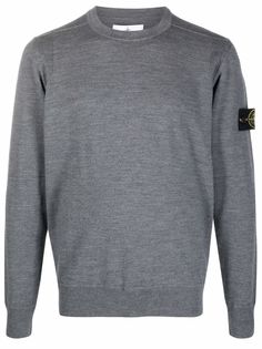 Stone Island джемпер с круглым вырезом и нашивкой-логотипом