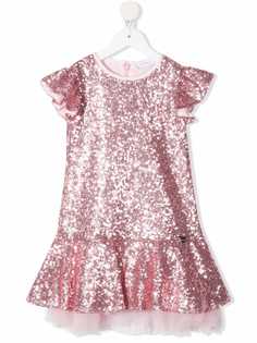 Monnalisa платье из тюля с пайетками