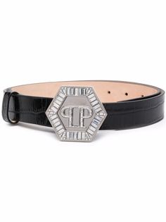 Philipp Plein ремень Iconic с тиснением под кожу крокодила