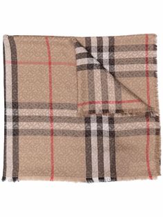 Burberry клетчатый шарф с логотипом