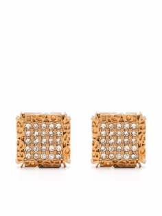 Versace серьги с кристаллами и логотипом