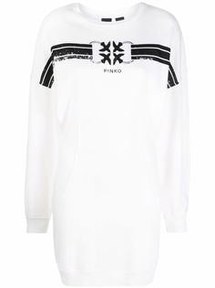 Pinko платье-свитер с длинным рукавами и логотипом