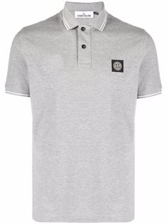 Stone Island рубашка поло с нашивкой-логотипом