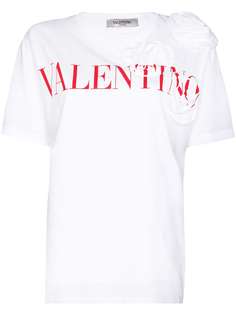 Valentino футболка с цветочным принтом