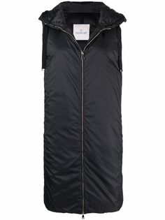Moncler длинный жилет Fenasse с капюшоном