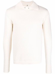 Jil Sander шерстяной джемпер с косым воротником