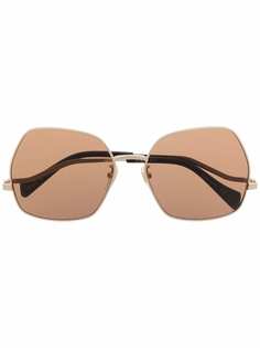 Gucci Eyewear массивные солнцезащитные очки в круглой оправе