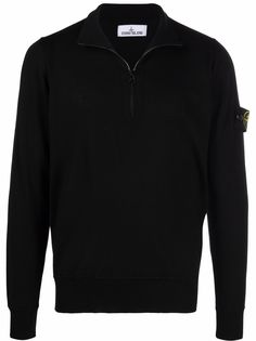 Stone Island джемпер на молнии с нашивкой-логотипом