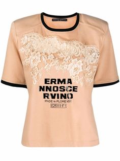 Ermanno Scervino футболка с кружевными вставками