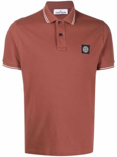 Stone Island рубашка поло с контрастной отделкой