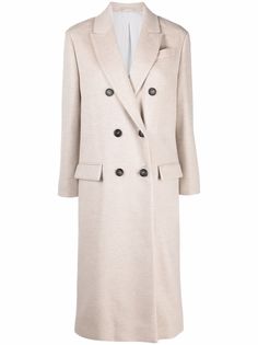 Brunello Cucinelli двубортное пальто из смесовой шерсти