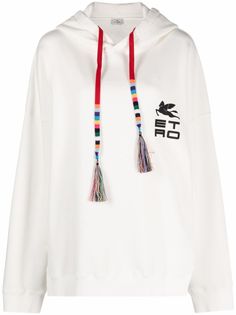 ETRO long drawstring logo hoodie