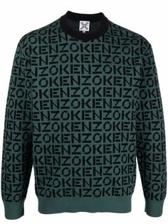 Kenzo жаккардовый джемпер с монограммой