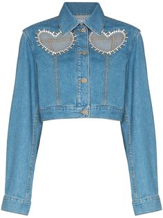 AREA AREA CRYSTAL HEART JKT DNM LNG SLVS BTTN
