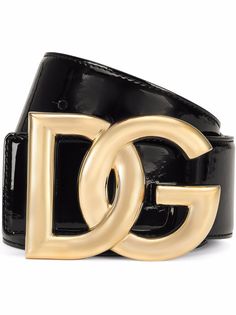 Dolce & Gabbana лакированный ремень с логотипом DG