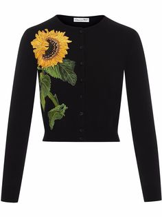 Oscar de la Renta шерстяной кардиган с вышивкой