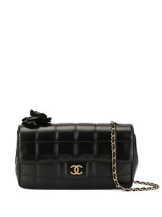 Chanel Pre-Owned сумка на плечо Camellia Choco Bar на цепочке