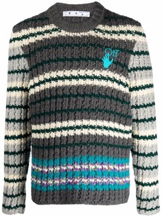 Off-White джемпер в горизонтальную полоску с логотипом