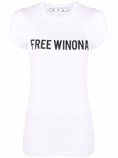 Off-White футболка с принтом Free Winona