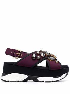 Marni декорированные сандалии на платформе