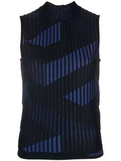 Versace трикотажный топ La Greca
