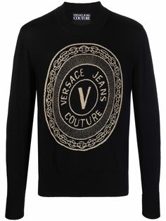 Versace Jeans Couture шерстяной джемпер с логотипом