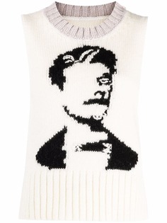 MM6 Maison Margiela двусторонний топ вязки интарсия без рукавов