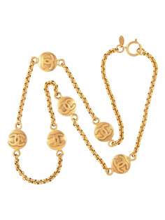 Chanel Pre-Owned позолоченное колье 1990-х годов с логотипом CC