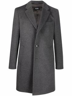 Boss Hugo Boss однобортное пальто из смесовой шерсти