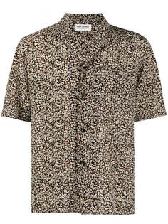 Saint Laurent рубашка с короткими рукавами и леопардовым принтом