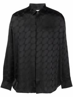 Saint Laurent шелковая рубашка в клетку