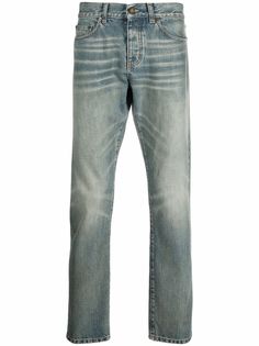 Saint Laurent джинсы с эффектом потертости