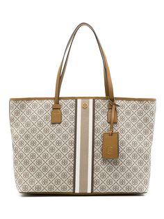Tory Burch вощеная сумка-тоут из канваса с монограммой