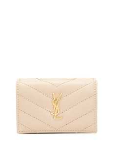 Saint Laurent стеганый кошелек с логотипом