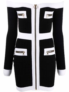 Balmain трикотажное платье с открытыми плечами