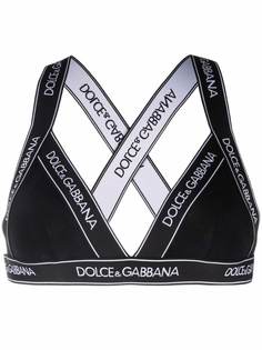 Dolce & Gabbana бюстгальтер с треугольными чашками и логотипом