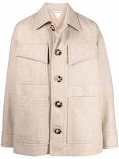 Bottega Veneta шерстяное пальто строгого кроя