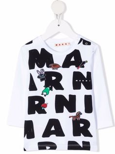 Marni Kids топ с длинными рукавами и графичным принтом