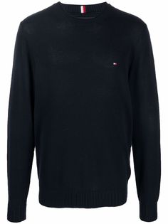 Tommy Hilfiger джемпер с круглым вырезом и нашивкой-логотипом
