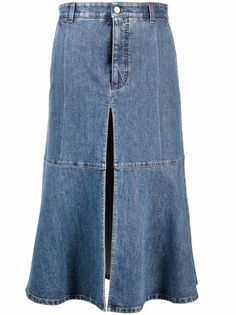 Stella McCartney джинсовая юбка миди А-силуэта