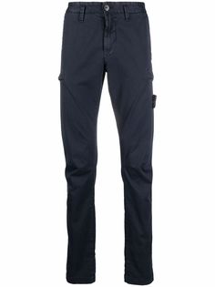 Stone Island брюки кроя слим с нашивкой-логотипом