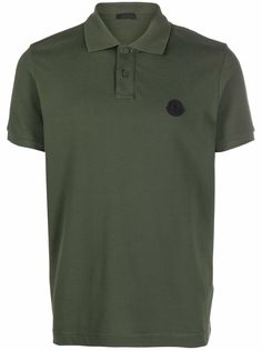 Moncler рубашка поло с нашивкой-логотипом