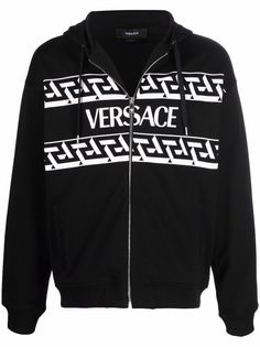 Versace худи на молнии с логотипом