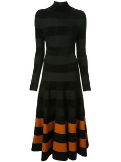 Oscar de la Renta длинное платье с юбкой в полоску