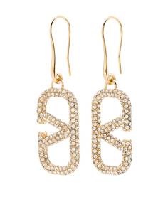 Valentino Garavani crystal-embellished VLogo earrings