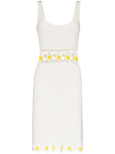 STAUD платье мини в технике кроше с цветочным узором